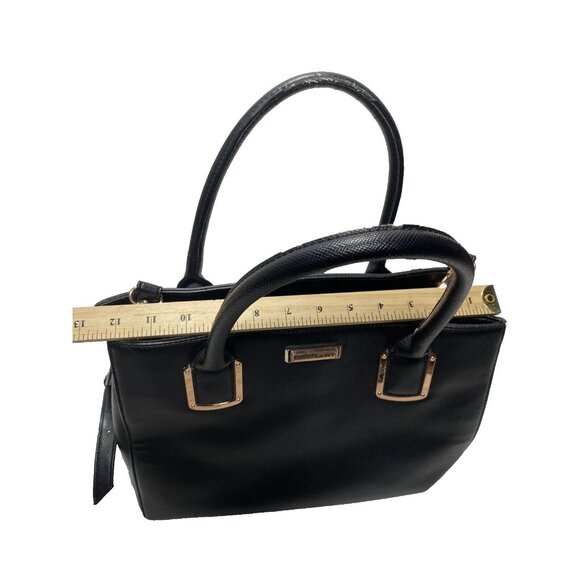 Tahari Purse -Black Leather Designer Hangbag- As is condition (tear on handles) - Picture 11 of 14